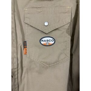 Rascor Work Shirt Men's Tan Long Sleeve Snap Front Western Style Size Large